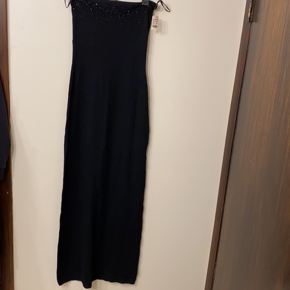 NWT Vtg Laundry Black Silk Cashmere Knit Strapless Dress (SD2) - Picture 2 of 6